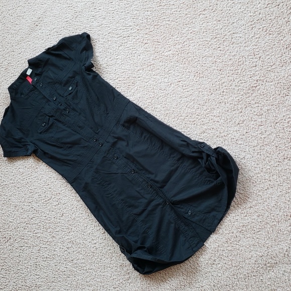 H&M Black Epaulettes Button Down Versatile Convertible Dress - Picture 14 of 16